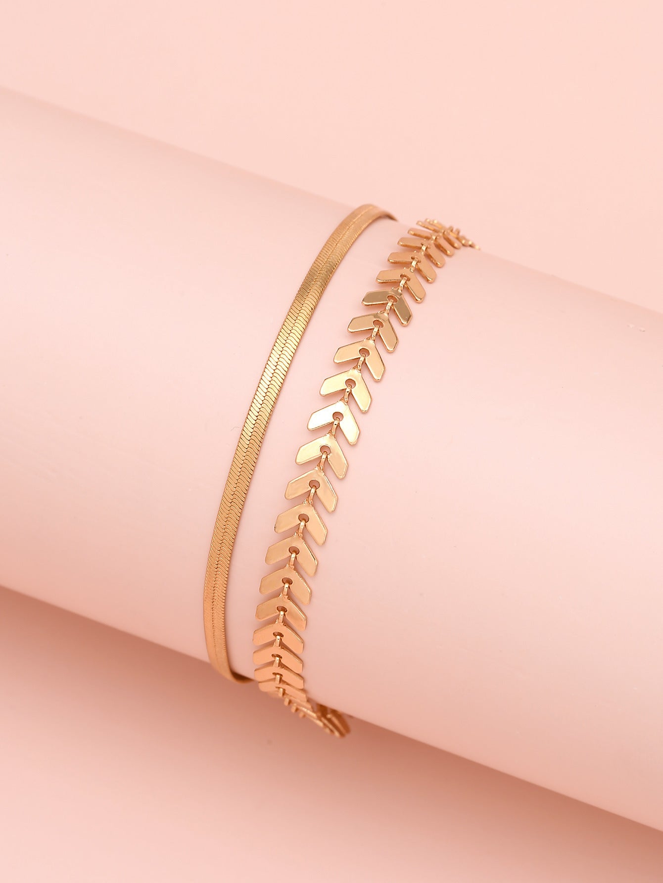 Women's Two-piece Anklet Snake Chain