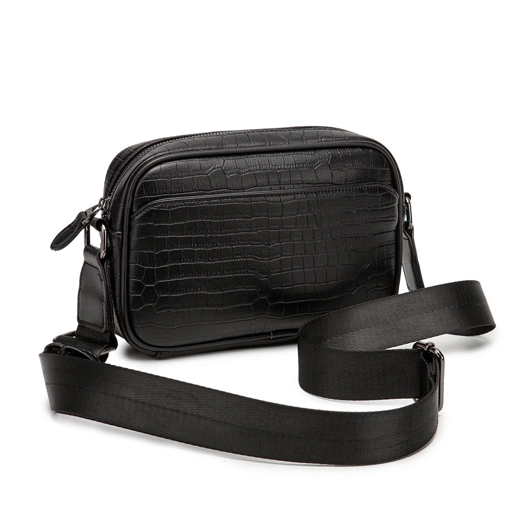 Leather Crocodile Print Shoulder Bag