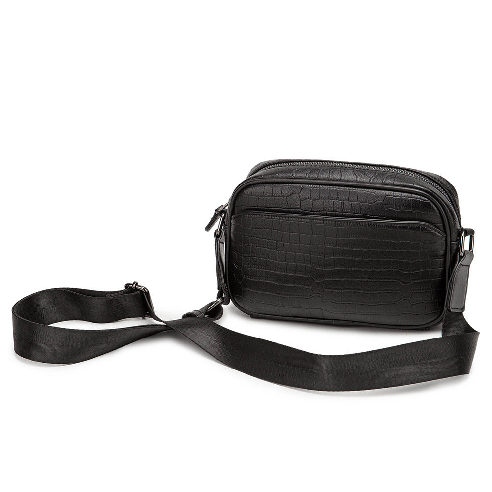 Leather Crocodile Print Shoulder Bag