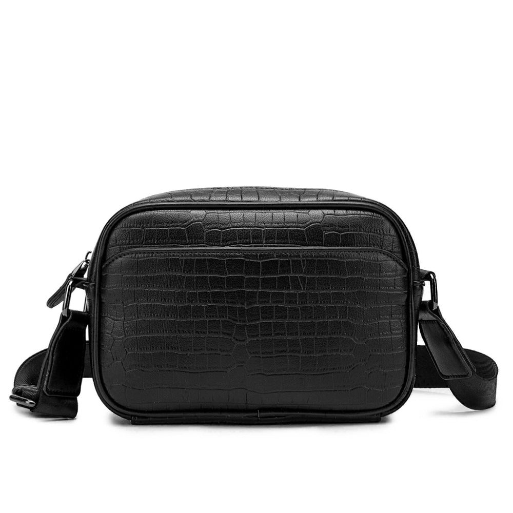 Leather Crocodile Print Shoulder Bag