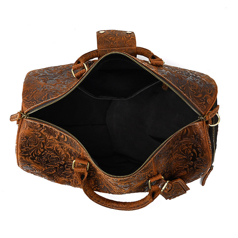 Vintage Cowhide & Leather Gym / Travel Bag
