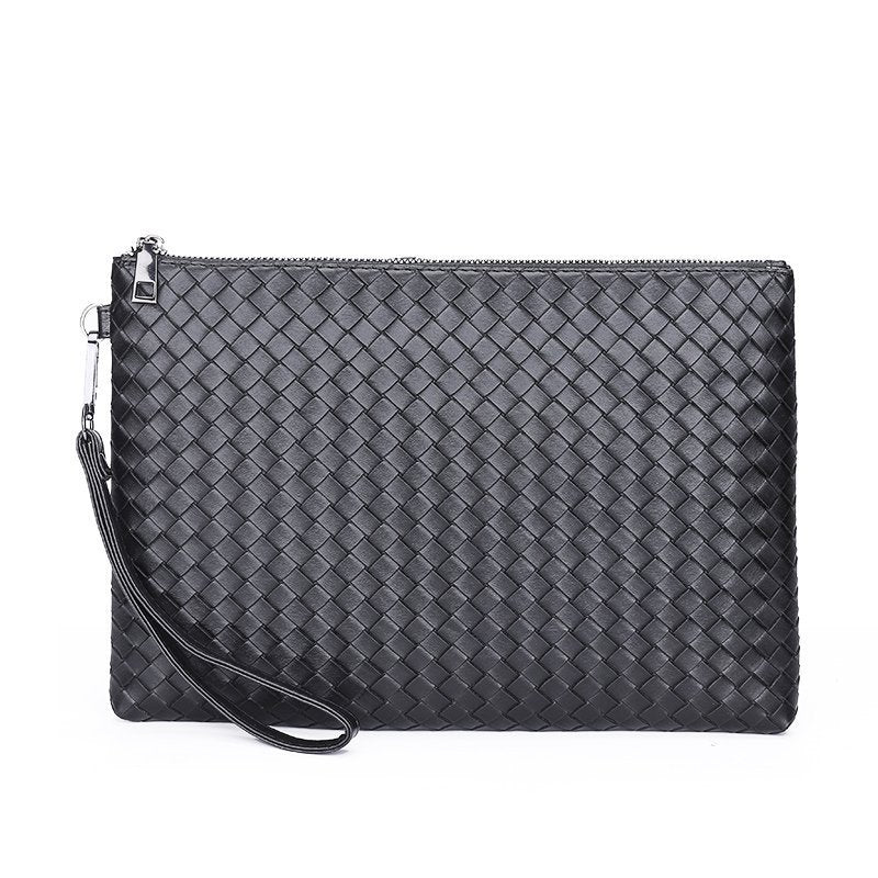 Leather Woven Clip Bag