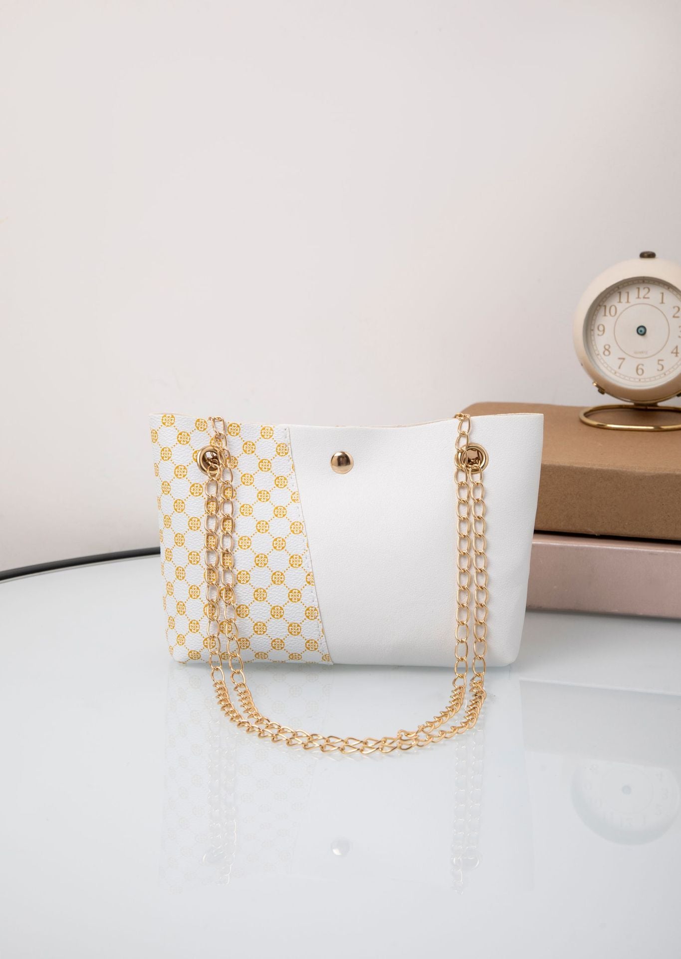 Dotted Printed Chain Shoulder Messenger Bag