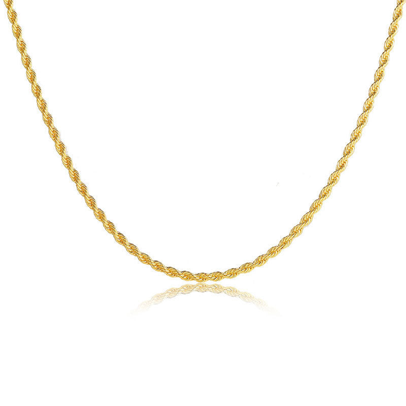 Men's Gold Twisted String Chain Necklace