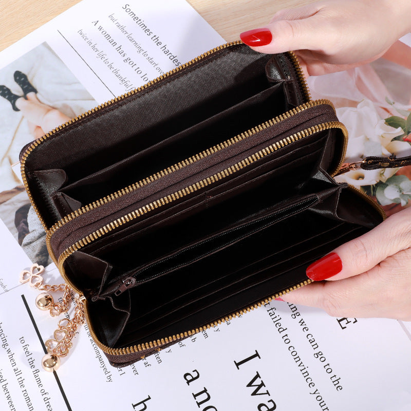 Women's Hand Holding Casual Double Zip Purse