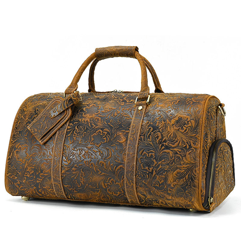 Vintage Cowhide & Leather Gym / Travel Bag