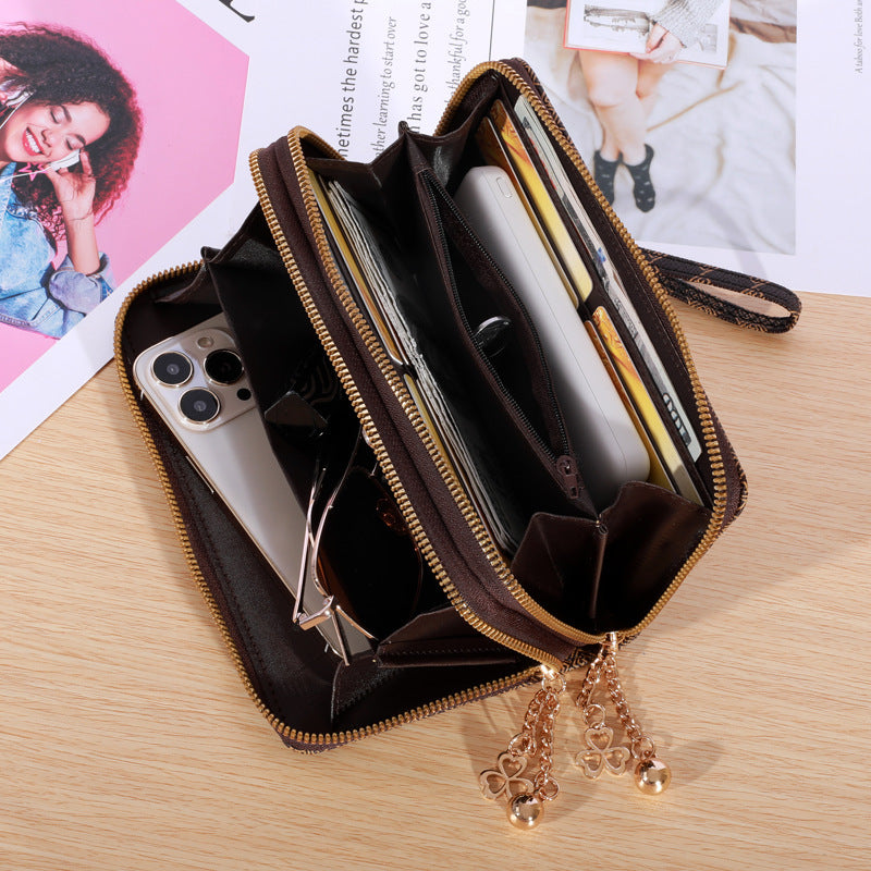 Women's Hand Holding Casual Double Zip Purse