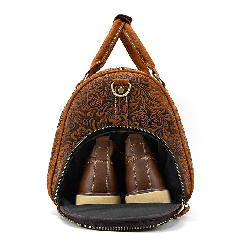 Vintage Cowhide & Leather Gym / Travel Bag