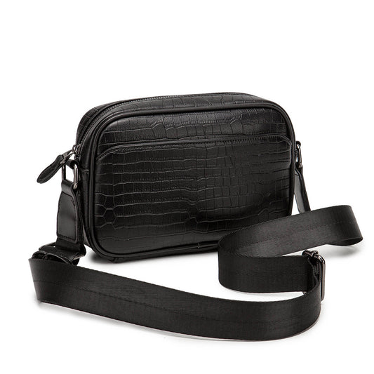 Leather Crocodile Print Shoulder Bag