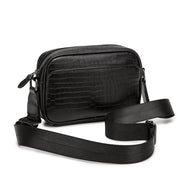 Leather Crocodile Print Shoulder Bag