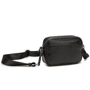 Leather Crocodile Print Shoulder Bag