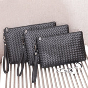 Leather Woven Clip Bag