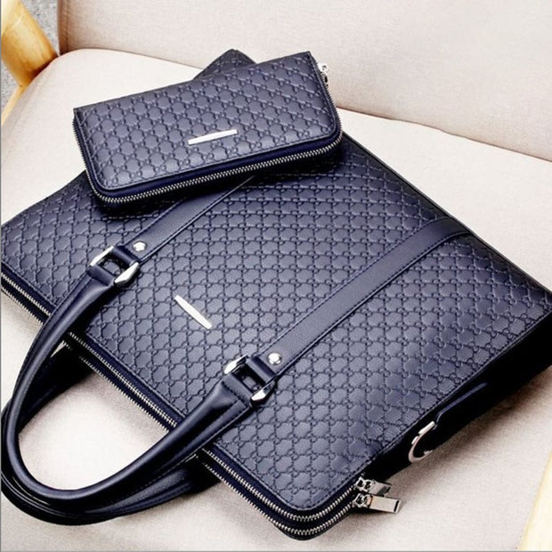 Men's leather briefcase handbag