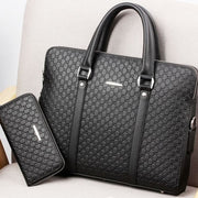 Men's leather briefcase handbag