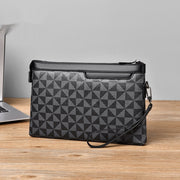 Men's Plaid Leather Handbag