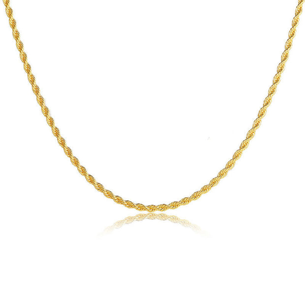 Men's Gold Twisted String Chain Necklace