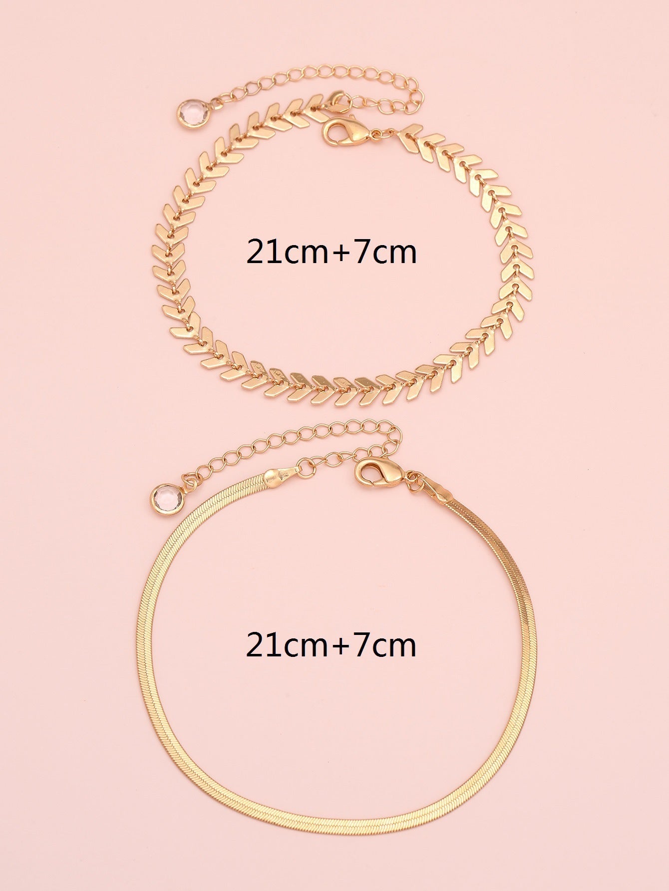 Women's Two-piece Anklet Snake Chain