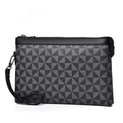 Men's Plaid Leather Handbag