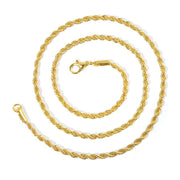 Men's Gold Twisted String Chain Necklace