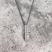 Men's White Steel Pendant Necklace