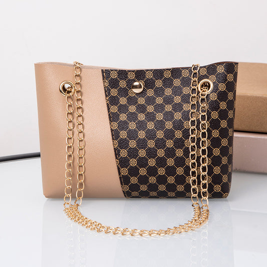 Dotted Printed Chain Shoulder Messenger Bag