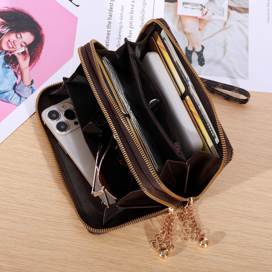 Women's Hand Holding Casual Double Zip Purse